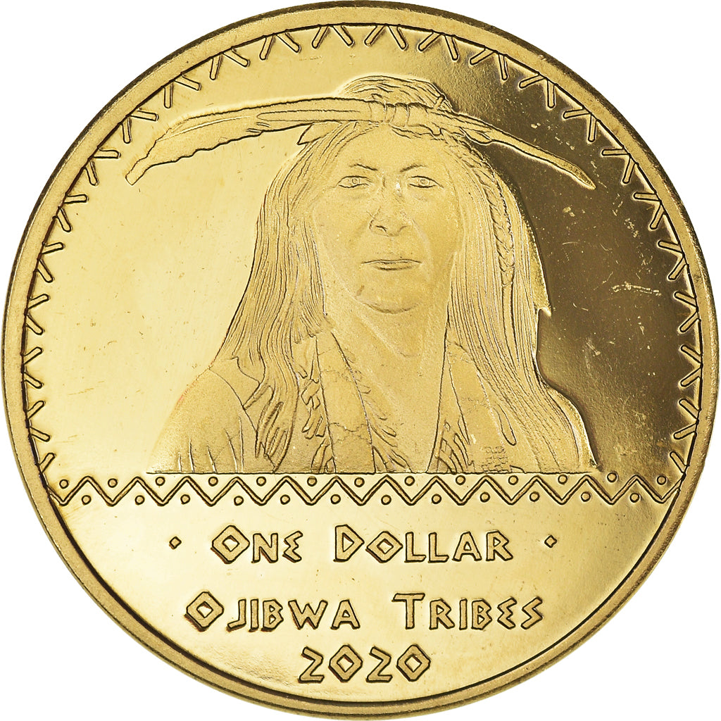 Moneta, USA, Dollar, 2020, U.S. Mint, Ojibwa tribes.BE.Fantasy items, MS(63)