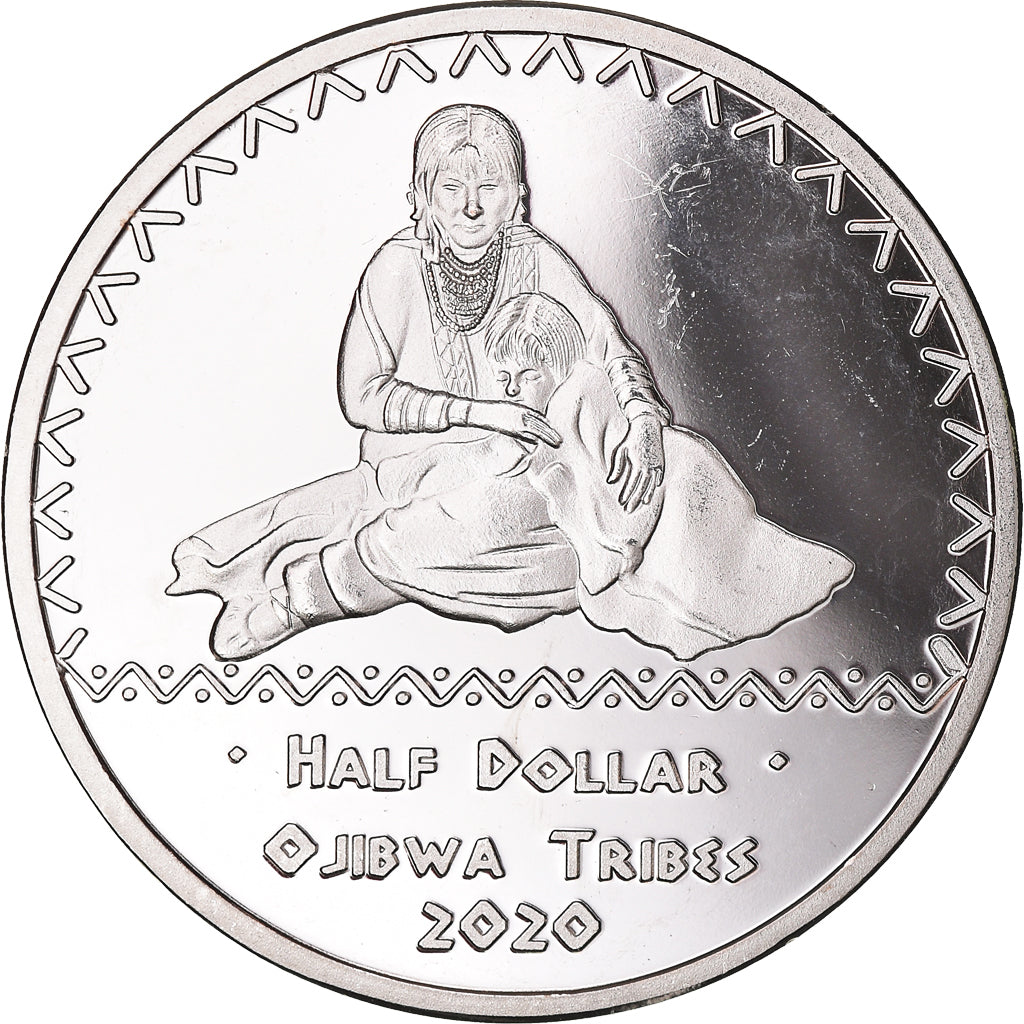 Moneta, USA, Half Dollar, 2020, U.S. Mint, Ojibwa tribes.BE.Fantasy items