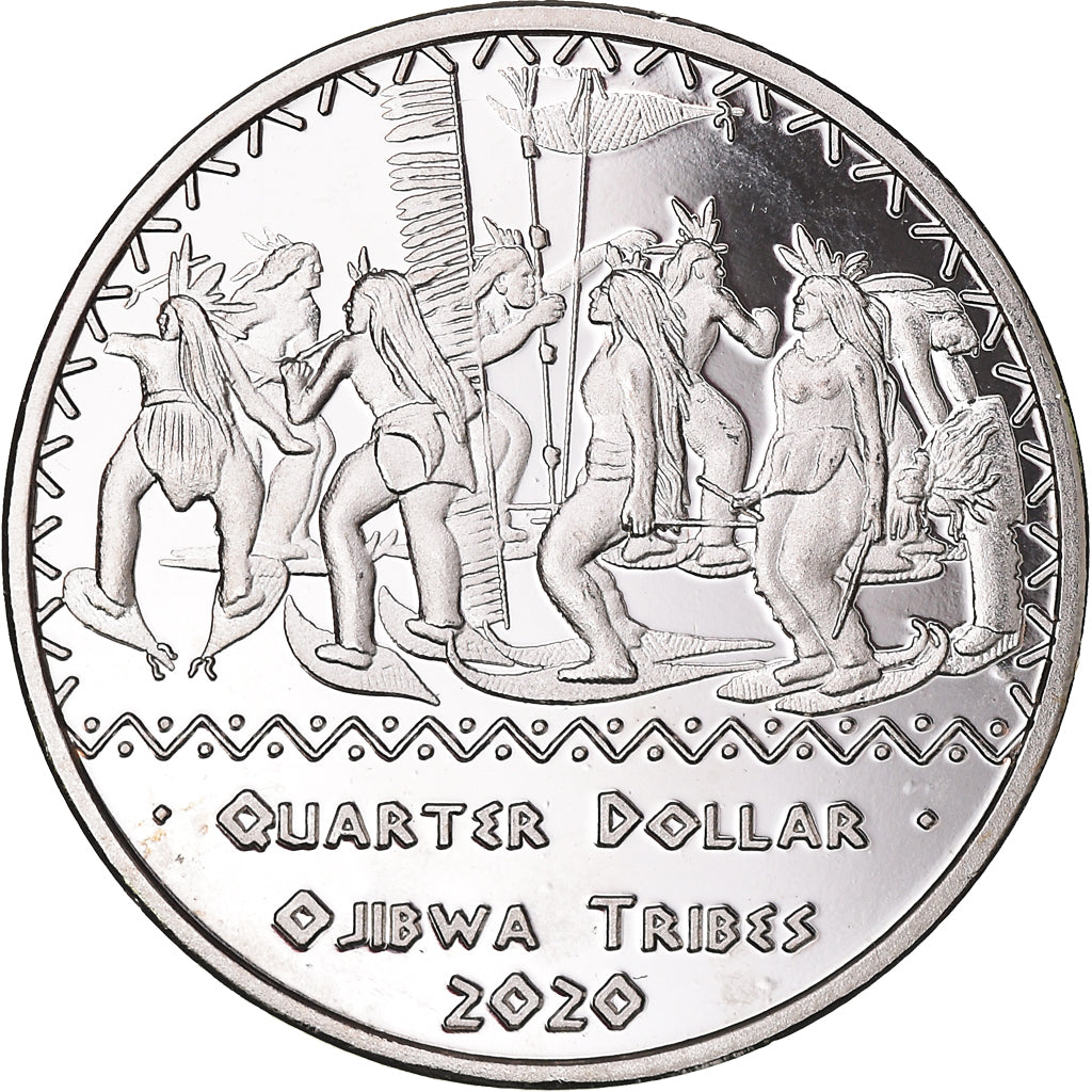 Monnaie, États-Unis, quarter dollar, 2020, U.S. Mint, Ojibwa tribes.BE.Fantasy