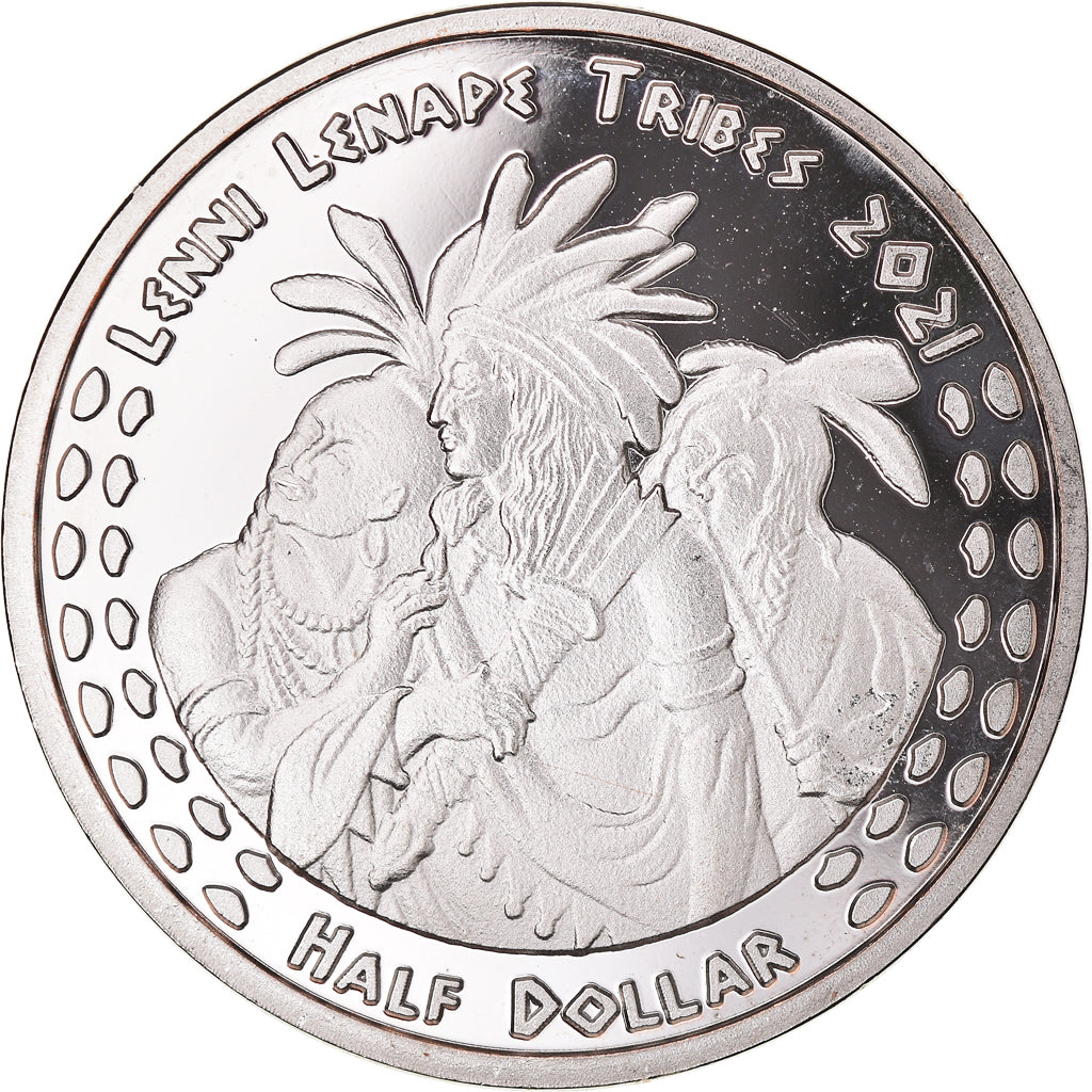 Moneda, Estados Unidos, Half Dollar, 2021, U.S. Mint, Lenni Lenape tribes.BE.