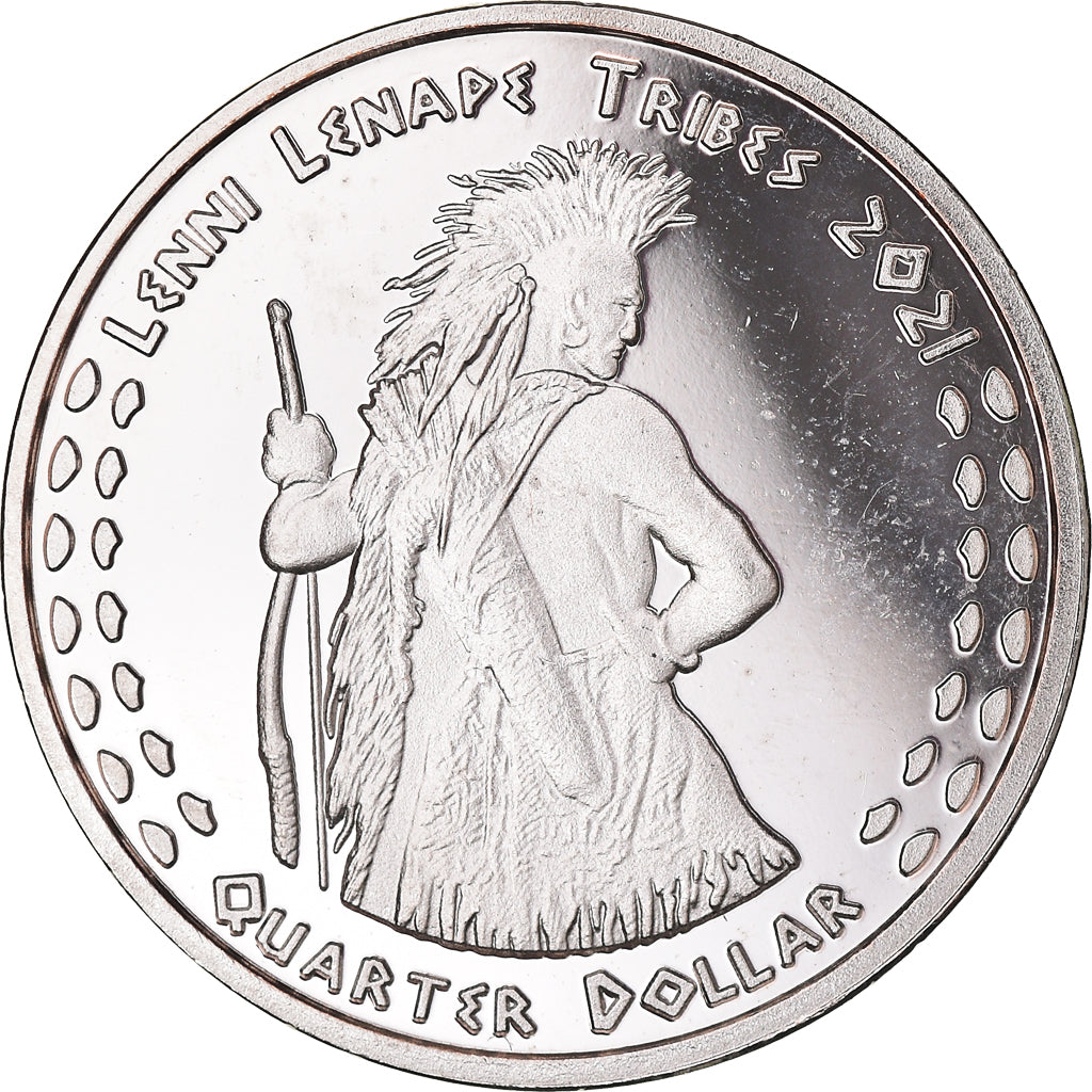 Coin, United States, quarter dollar, 2021, U.S. Mint, Lenni Lenape tribes.BE.
