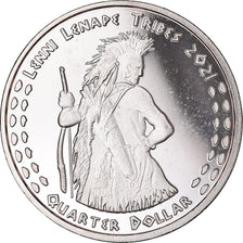 Coin, United States, quarter dollar, 2021, U.S. Mint, Lenni Lenape tribes.BE.