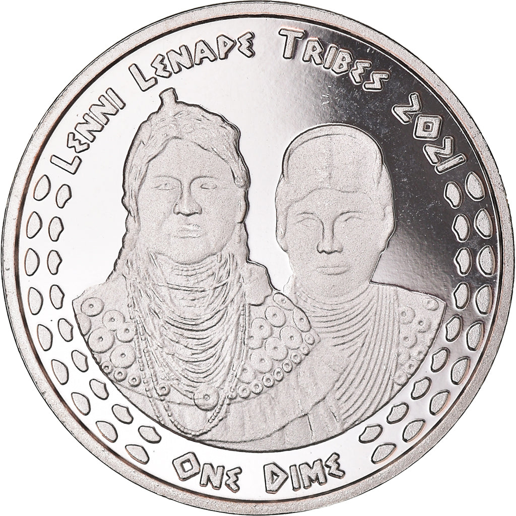 Munten, Verenigde Staten, Dime, 2021, U.S. Mint, Lenni Lenape tribes.BE. Monnaie
