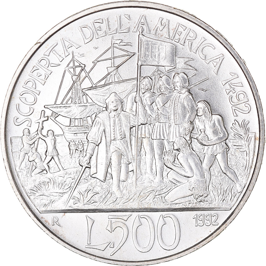 Coin, Italy, 500 Lire, 1992, Rome, Scoperta dell'America.FDC, MS(65-70), Silver