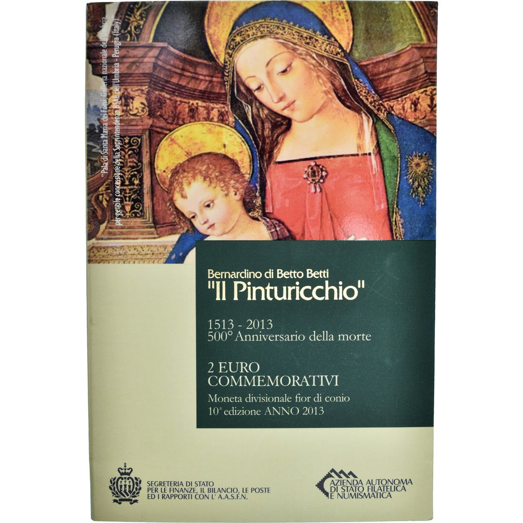 San Marino, 2 Euro, 2013, Pinturicchio 500 th Anniversario della morte.FDC