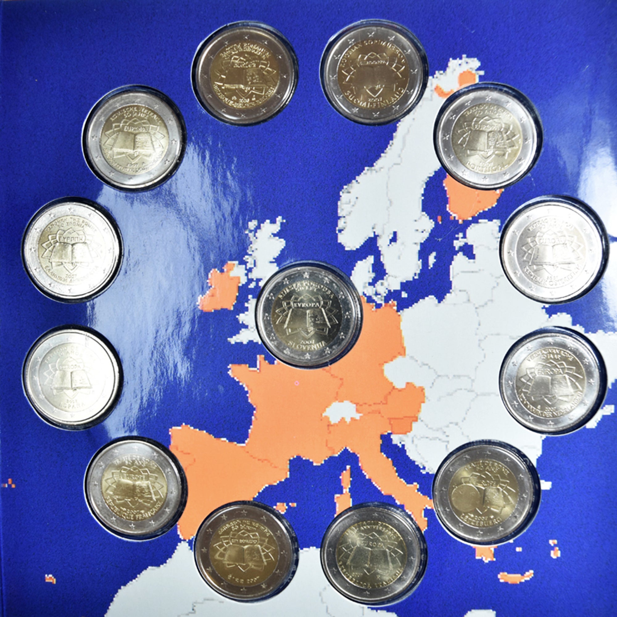 Italy, Euro-Set, 2007, 2007 * 13 pieces 2 euro Traité de Rome.FDC., MS(65-70)