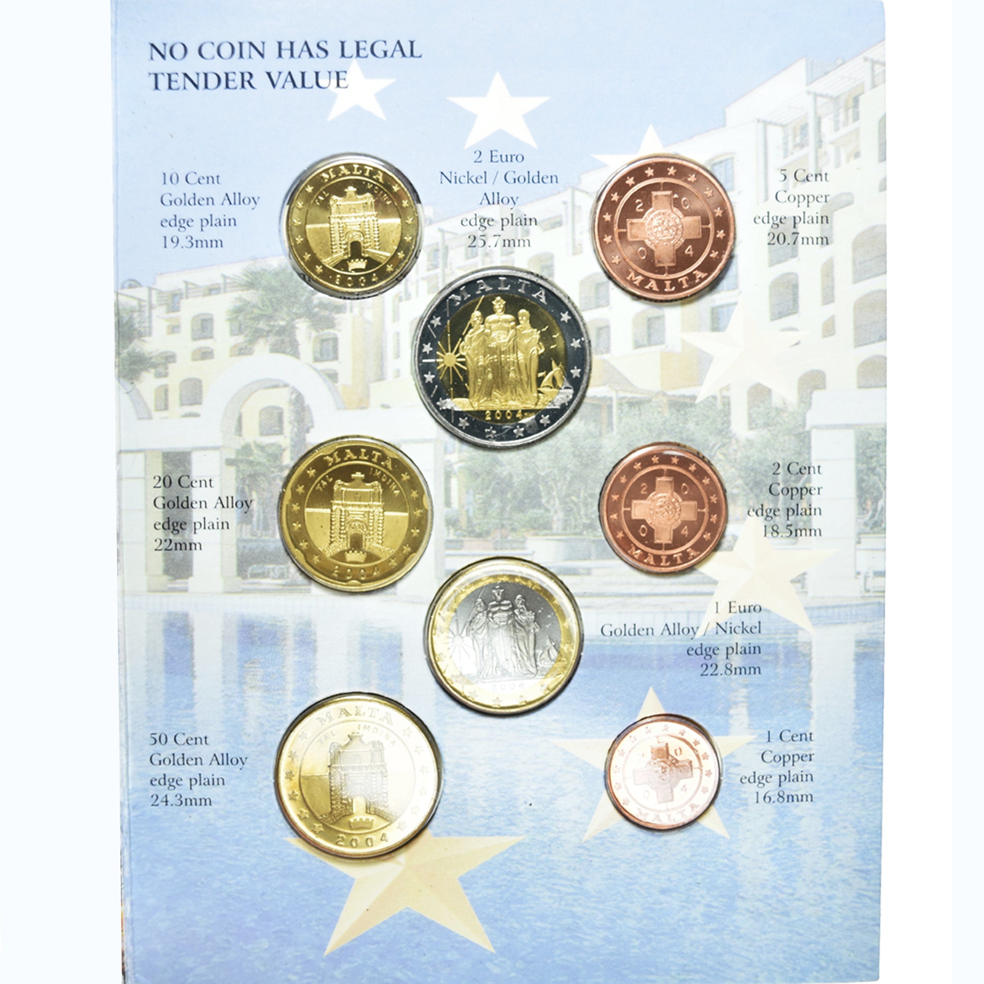 Malta, Euro-Set, 2004, Euros set .Fantaisy coinage.Pattern, MS(65-70)