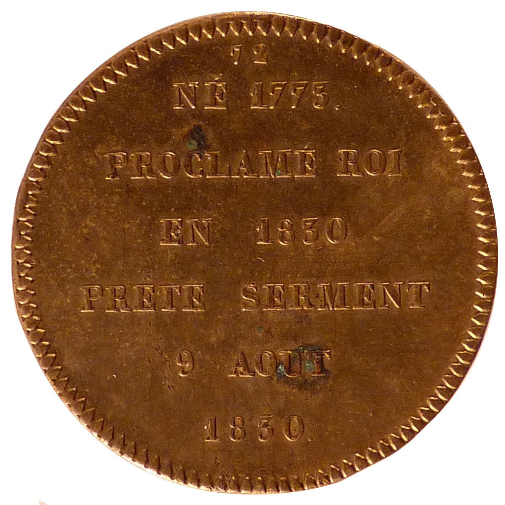 FRANCE, 1 Décime, 1830, AU(55-58), Brass, 14.18
