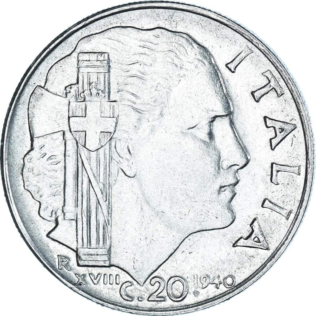 Monnaie, Italie, Vittorio Emanuele III, 20 Centesimi, 1940, Rome, TTB+, Acier
