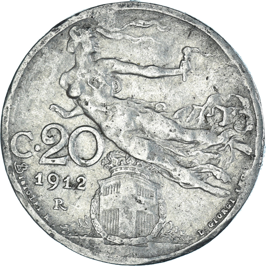 Coin, Italy, Vittorio Emanuele III, 20 Centesimi, 1912, Rome, F(12-15), Nickel