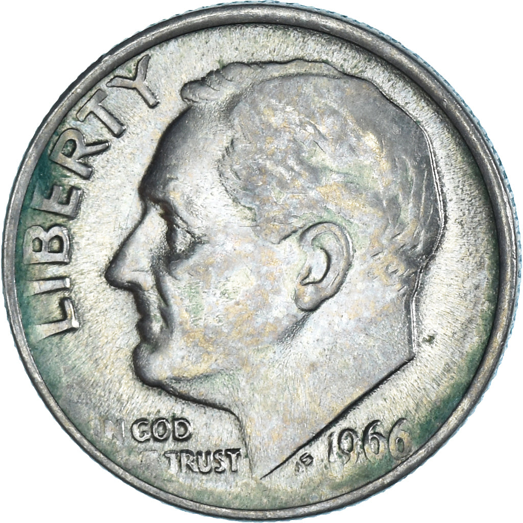 Moneta, Stati Uniti, Roosevelt Dime, Dime, 1966, U.S. Mint, Philadelphia, BB