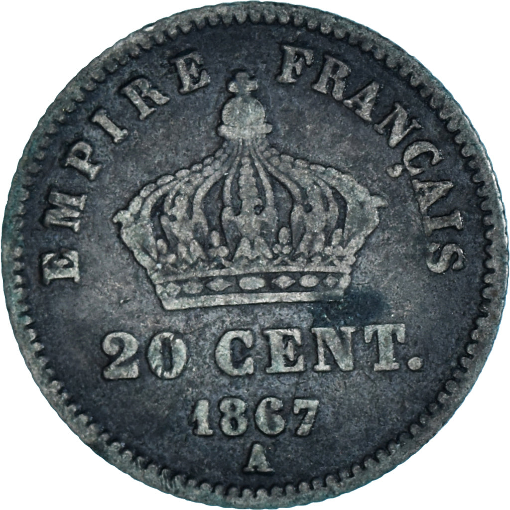 Monnaie, France, Napoleon III, 20 Centimes, 1867, Paris, TB, Argent