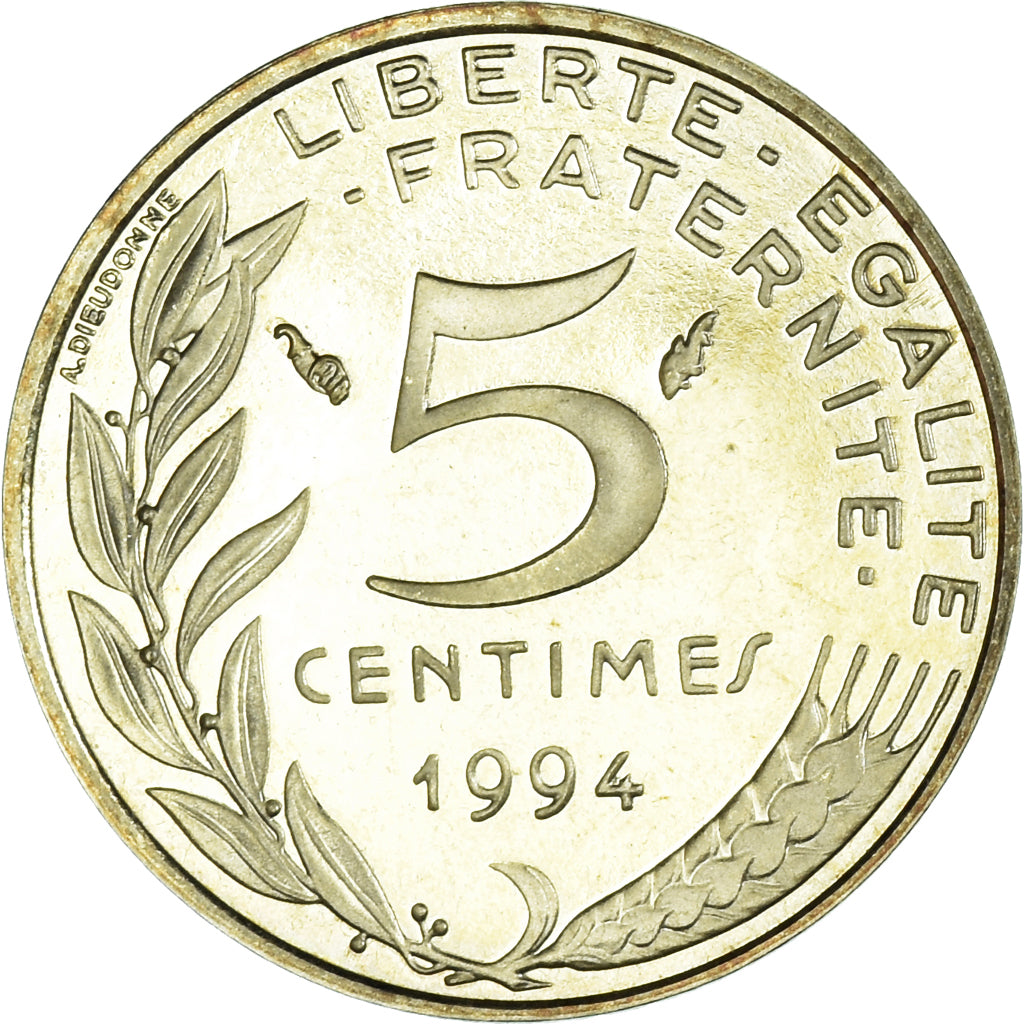 Coin, France, Marianne, 5 Centimes, 1994, Paris, BE, MS(65-70), Aluminum-Bronze