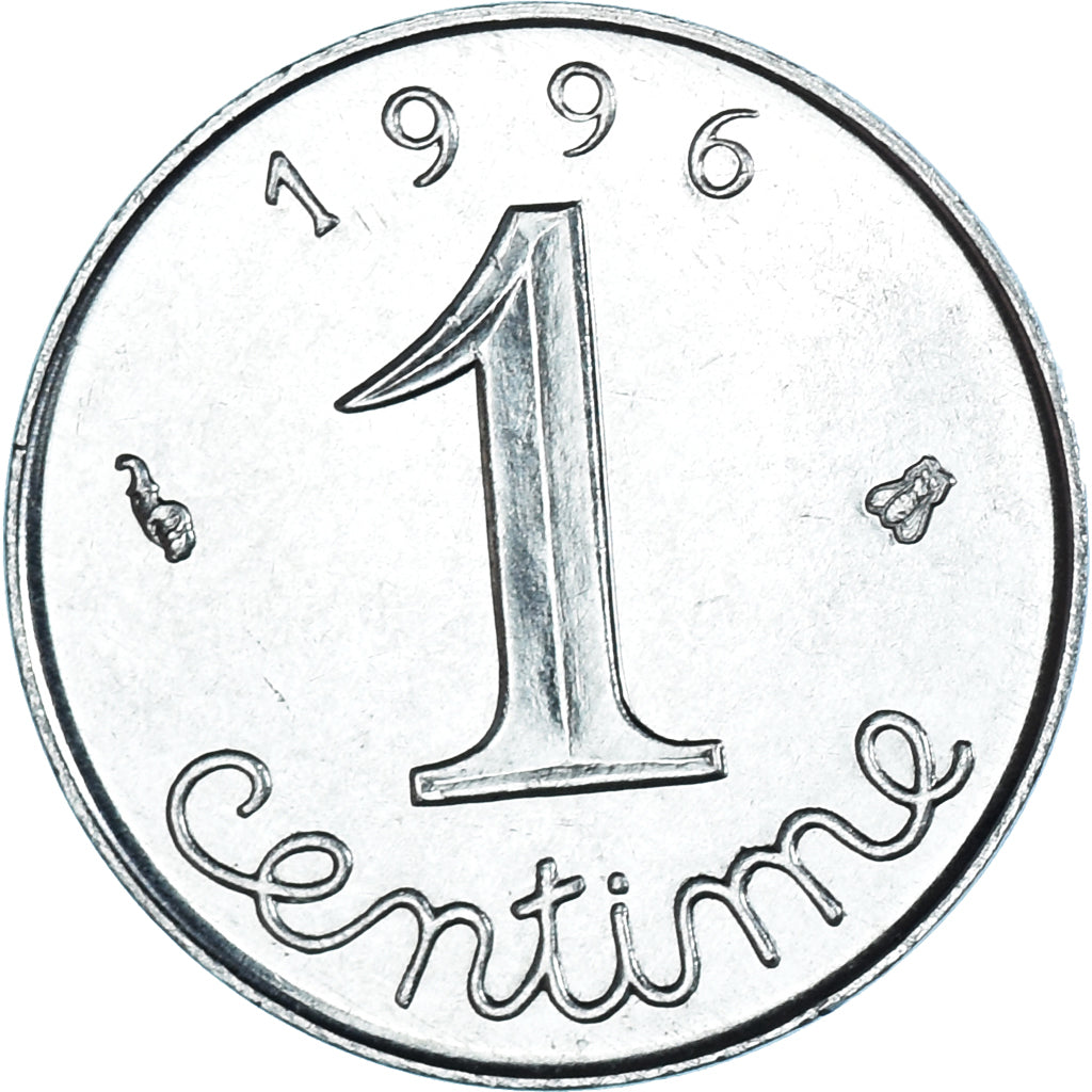 Moeda, França, Épi, Centime, 1996, Paris, MS(65-70), Aço Inoxidável, KM:928