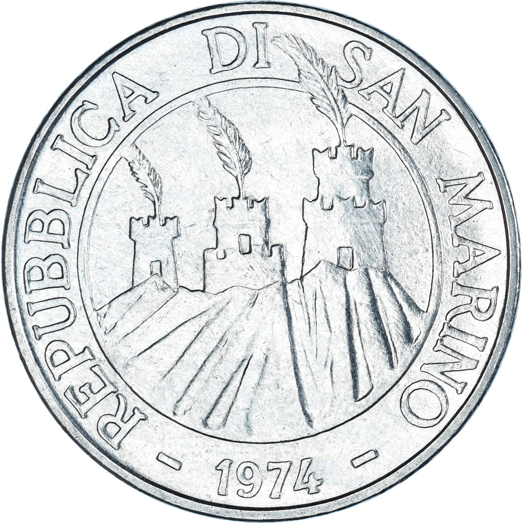 Munten, San Marino, 100 Lire, 1974, Rome, FDC, ZF, Staal, KM:36