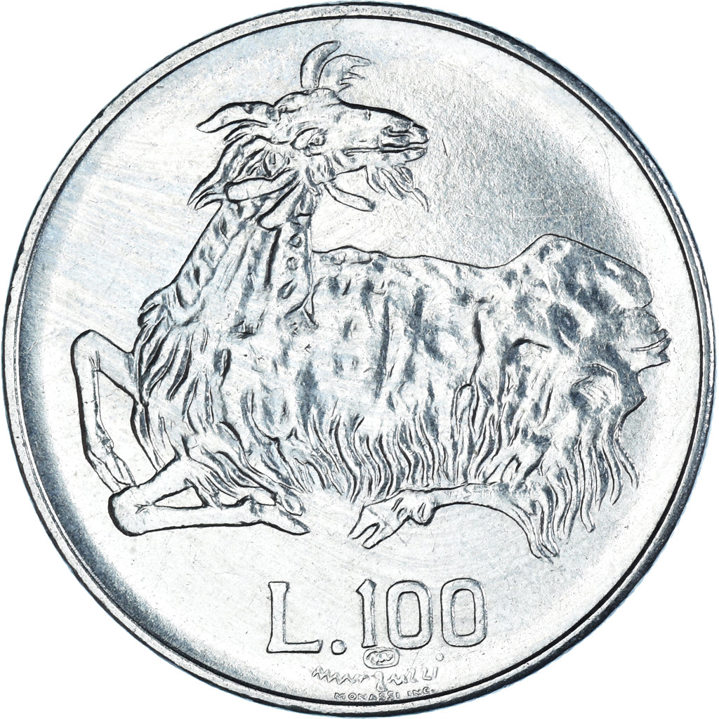 Munten, San Marino, 100 Lire, 1974, Rome, FDC, ZF, Staal, KM:36