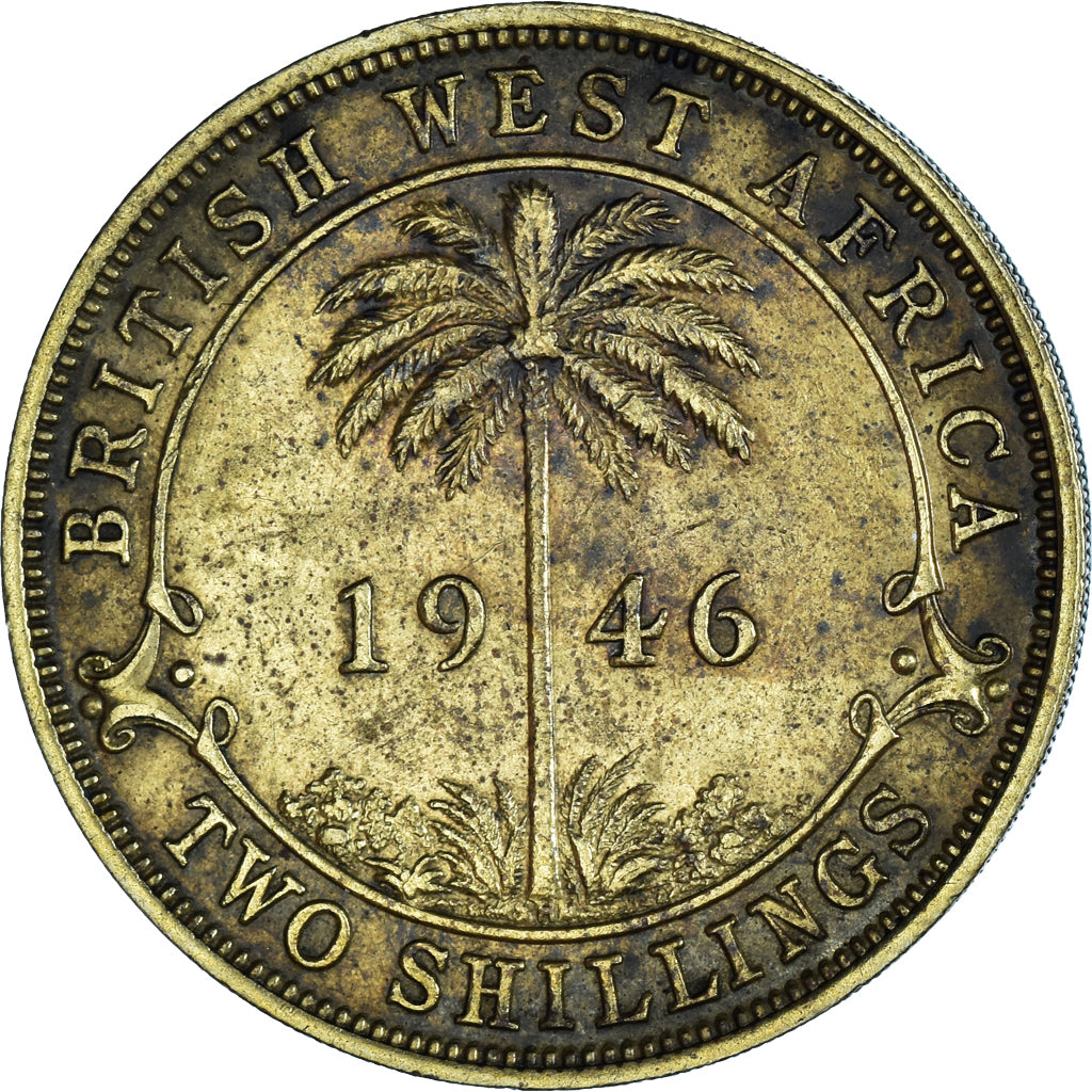 Moneta, BRYTYJSKA AFRYKA ZACHODNIA, 2 Shillings, 1946, VF(30-35), Mosiądz