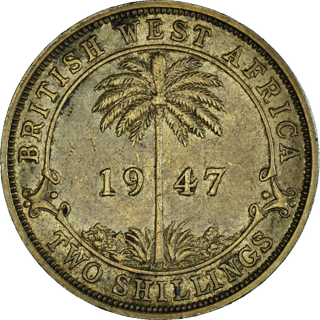 Coin, BRITISH WEST AFRICA, George VI, 2 Shillings, 1947, VF(30-35)