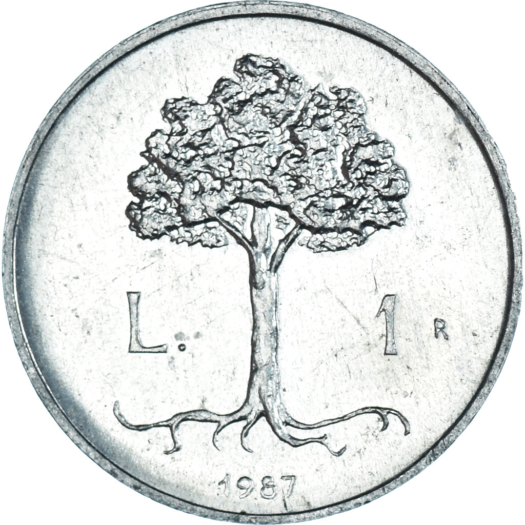 Coin, San Marino, Lira, 1987, EF(40-45), Aluminum, KM:201