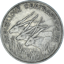 Coin, Central African Republic, 100 Francs, 1975, type 2, EF(40-45), Nickel