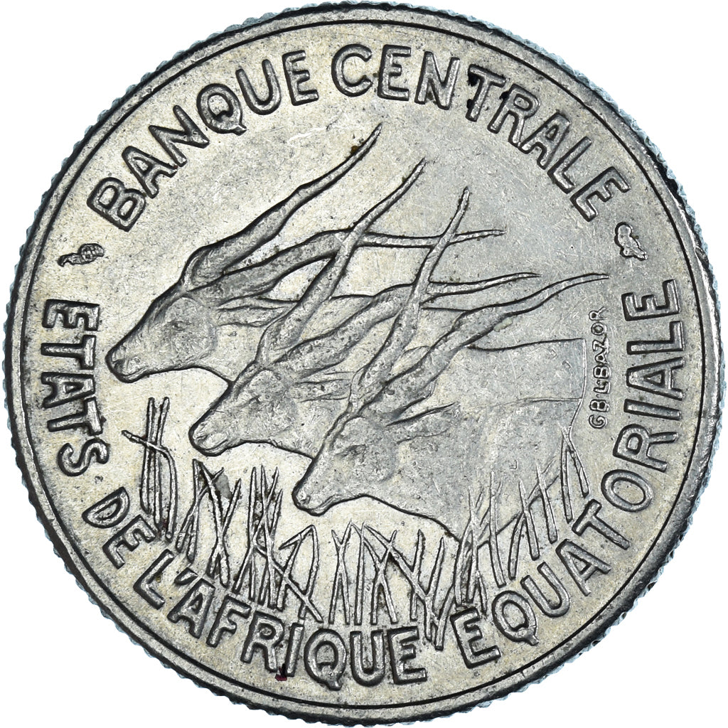 Coin, Gabon, 100 Francs, 1966, EF(40-45), Nickel, KM:5
