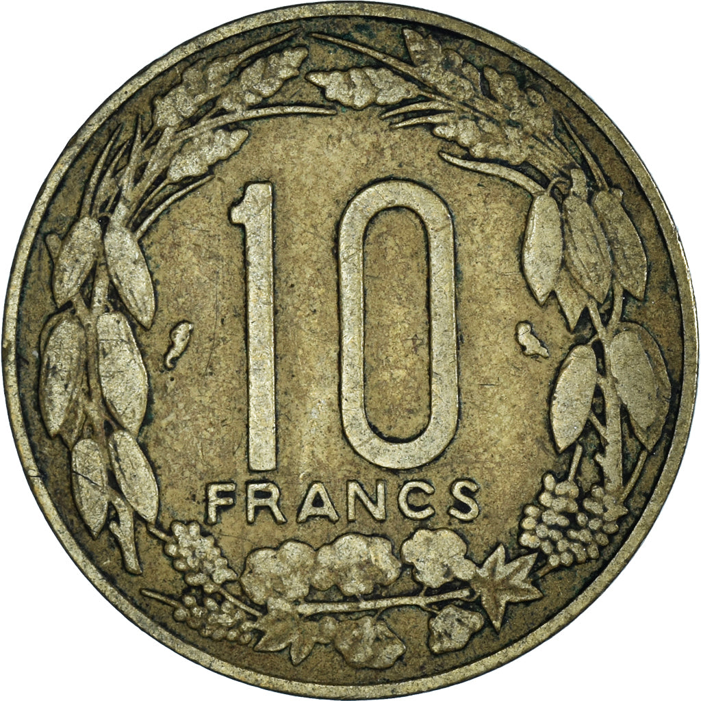 Coin, Cameroon, 10 Francs, 1965, VF(30-35), Aluminum-Nickel-Bronze, KM:2a