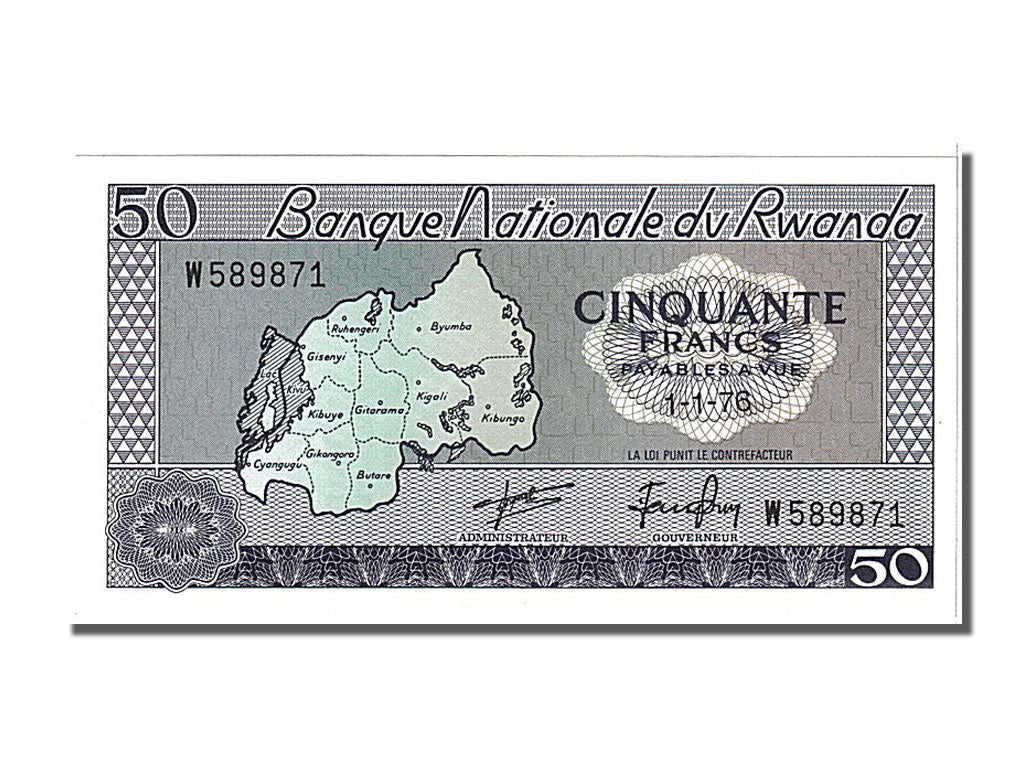 Rwanda, 50 Francs, 1976, KM #7c, 1976-01-01, UNC(65-70), W589871