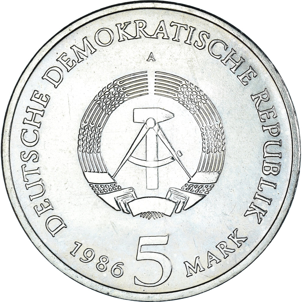 Coin, GERMAN-DEMOCRATIC REPUBLIC, 5 Mark, 1986, Berlin, MS(63), Copper-nickel