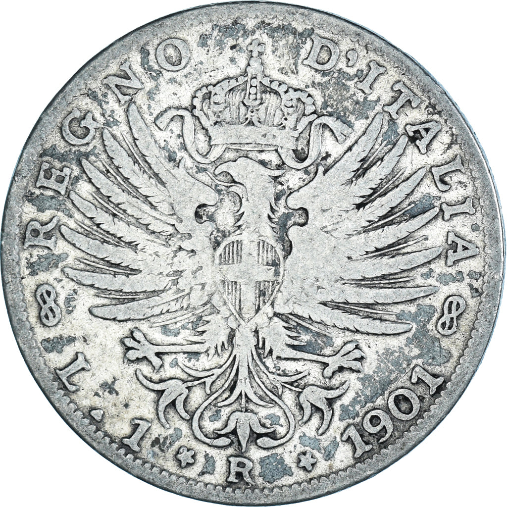 Coin, Italy, Vittorio Emanuele III, Lira, 1901, Rome, VF(20-25), Silver, KM:32