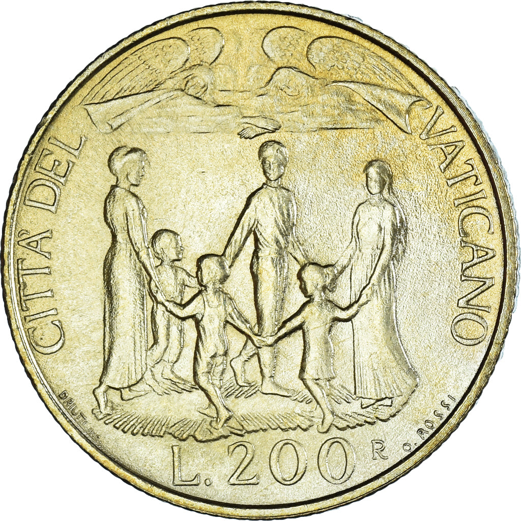 Coin, VATICAN CITY, John Paul II, 200 Lire, 1996, Roma, MS(63), Aluminum-Bronze