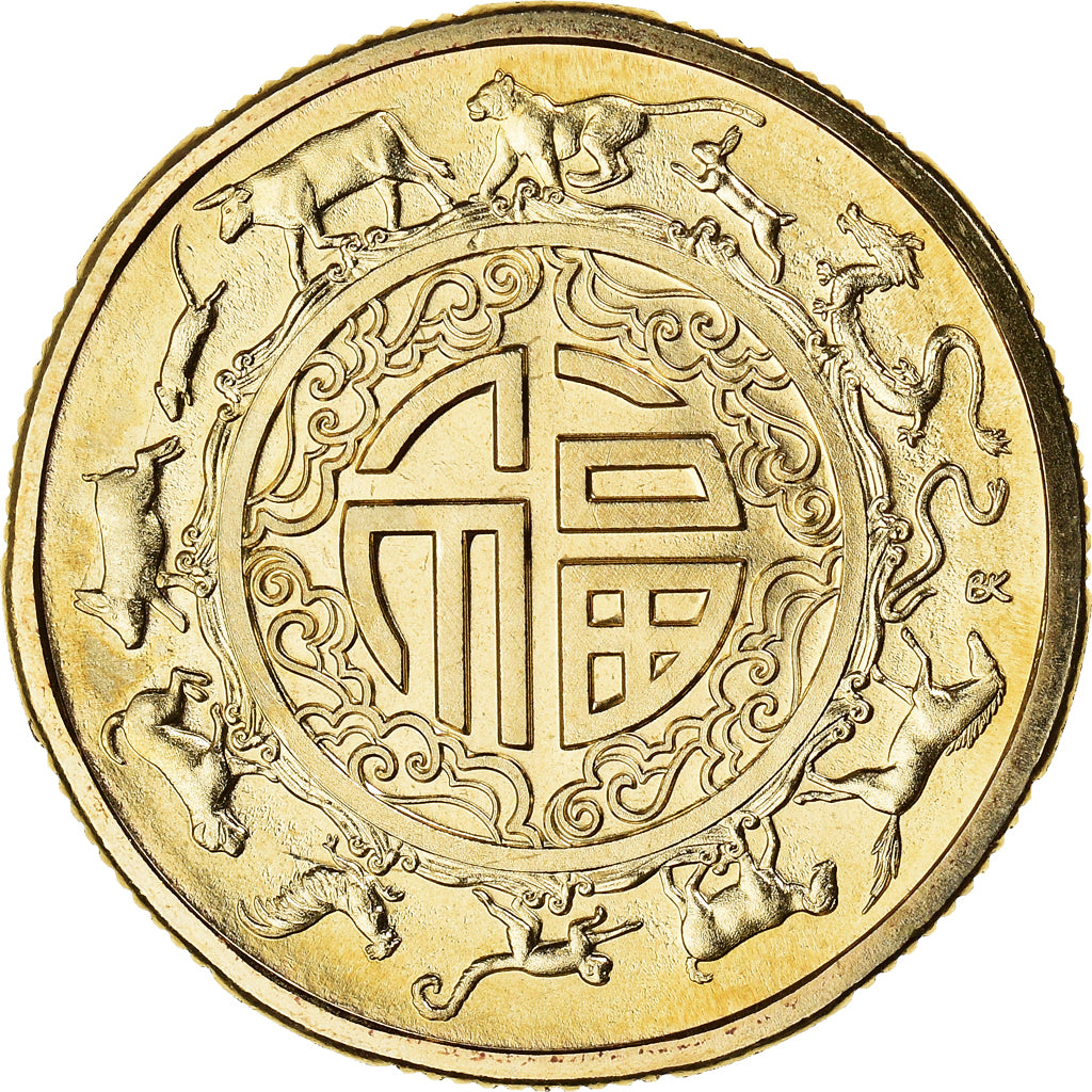 Moeda, Austrália, Dollar, 2022, Lunar Circle, MS(65-70), Alumínio-Bronze