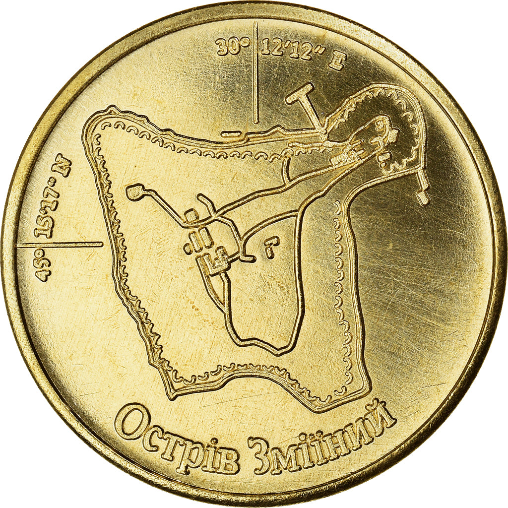 Moneta, Ukraina, 100 Hryven, 2022, île du serpent, MS(65-70), Aluminium-Brąz