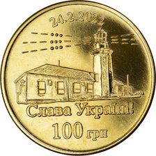 Moneta, Ukraina, 100 Hryven, 2022, île du serpent, MS(65-70), Aluminium-Brąz