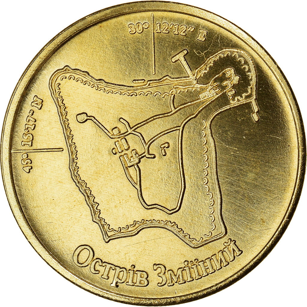 Moneta, Ukraina, 100 Hryven, 2022, île du serpent, MS(65-70), Aluminium-Brąz