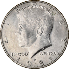 Coin, United States, Kennedy, Half Dollar, 1981, Denver, EF(40-45)
