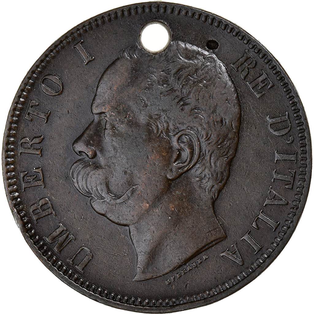 Coin, Italy, Umberto I, 10 Centesimi, 1893, Birmingham, VF(20-25), Copper