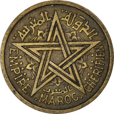 Coin, Morocco, Mohammed V, 2 Francs, 1945, Paris, VF(30-35), Aluminum-Bronze