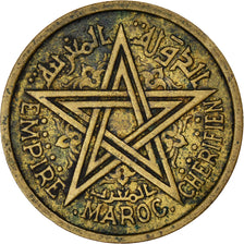 Coin, Morocco, Mohammed V, 2 Francs, 1945, Paris, VF(30-35), Aluminum-Bronze