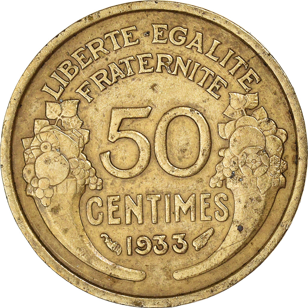 Monnaie, France, Morlon, 50 Centimes, 1933, Paris, TB, Bronze-Aluminium