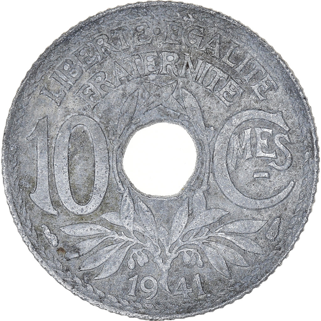 Munten, Frankrijk, 10 Centimes, 1941, Paris, FR, Zinc, KM:895, Gadoury:288