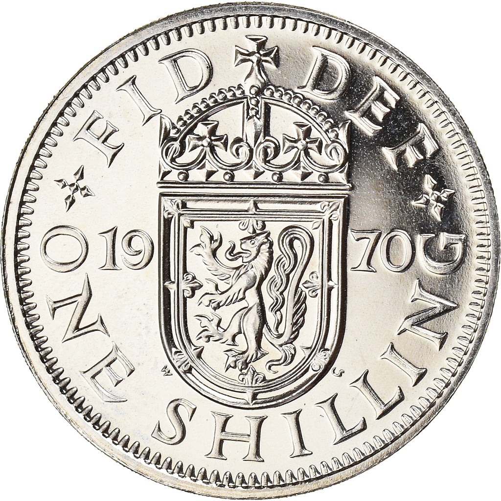 Coin, Great Britain, Shilling, 1970, MS(63), Copper-nickel