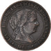 Münze, Spanien, Isabel II, 2-1/2 Centimos, 1867, SS, Kupfer, KM:634.2
