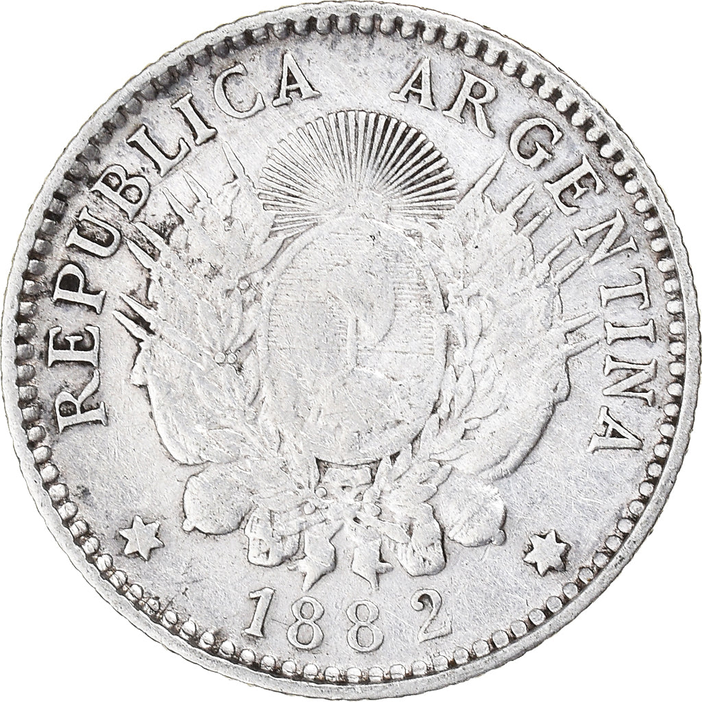Coin, Argentina, 10 Centavos, 1882, VF(30-35), Silver, KM:26