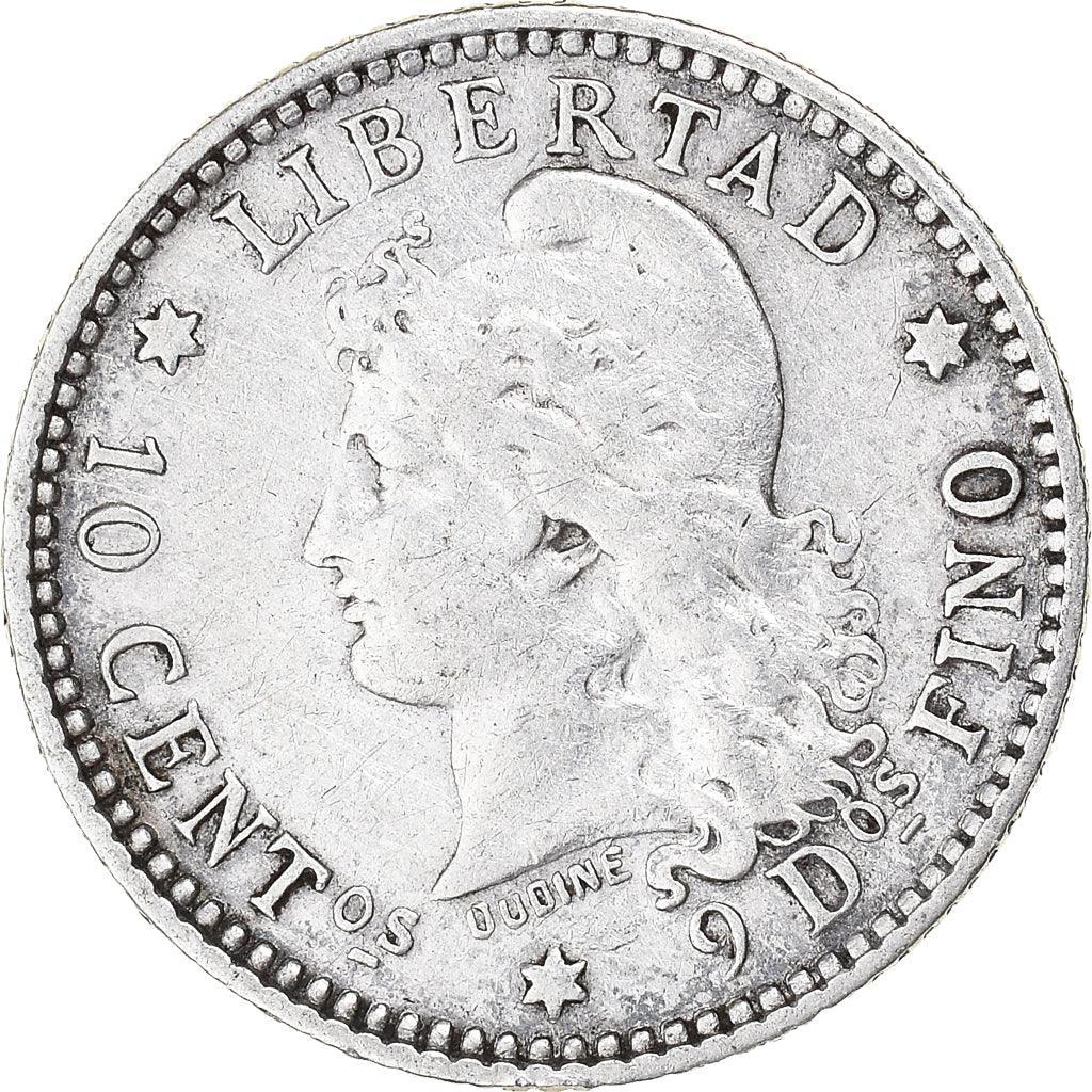 Coin, Argentina, 10 Centavos, 1882, VF(30-35), Silver, KM:26