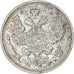 Coin, Russia, Nicholas II, 20 Kopeks, 1915, AU(50-53), Silver, KM:22a.2
