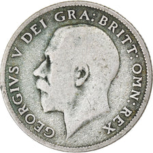 Moneda, Gran Bretaña, 6 Pence, 1922, BC+, Plata, KM:815a.1