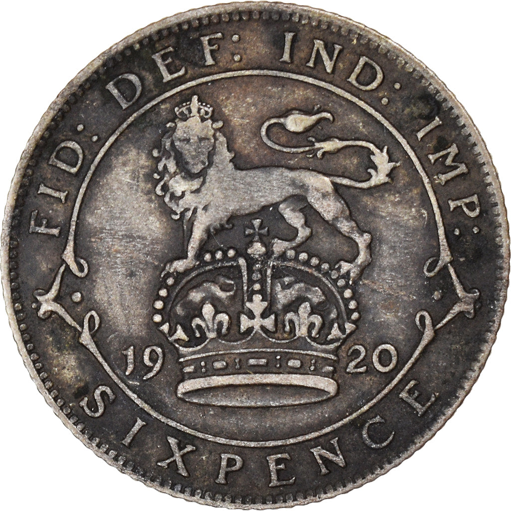 Münze, Großbritannien, 6 Pence, 1920, S+, Silber, KM:815a.1