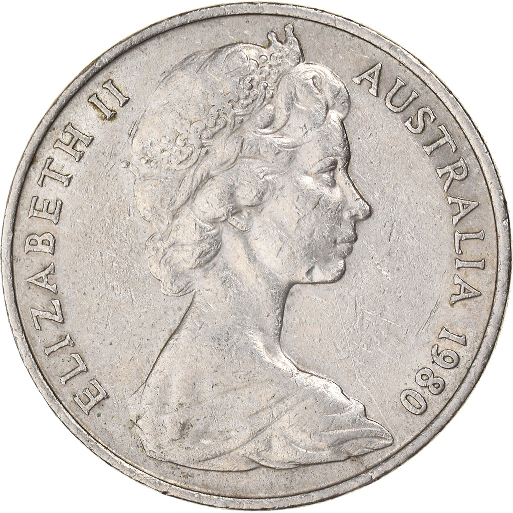 Moneda, Australia, 20 Cents, 1980, BC+, Cupronickel, KM:66
