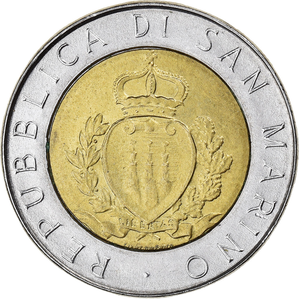 Moneta, San Marino, 500 Lire, 1987, Rome, MB, Bi-metallico, KM:209