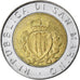 Moneda, San Marino, 500 Lire, 1987, Rome, MBC, Bimetálico, KM:209